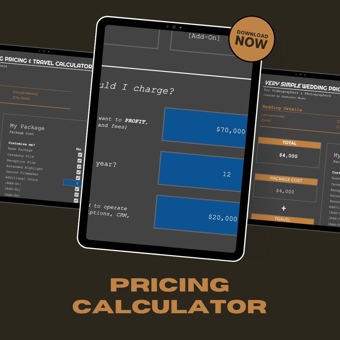 Very Simple Wedding Pricing & Travel Calculator